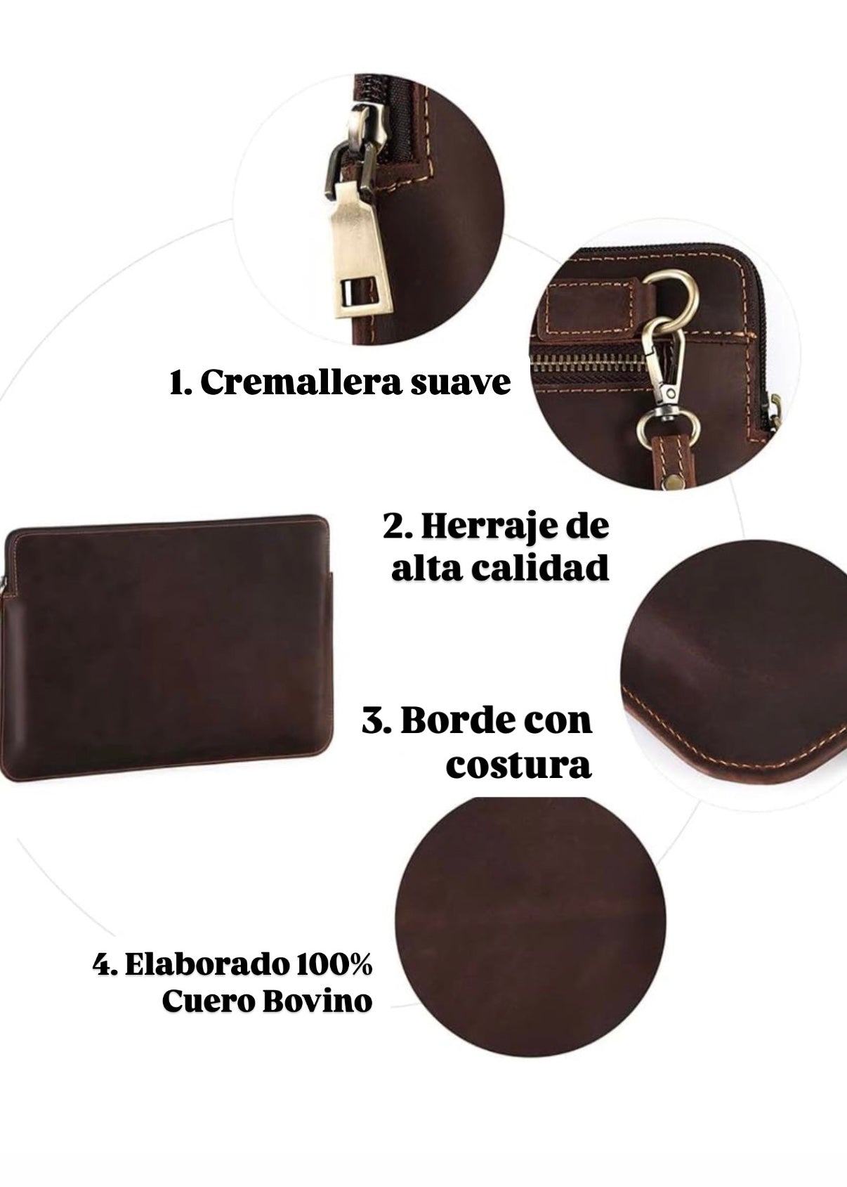FUNDA EN CUERO PARA PORTATIL